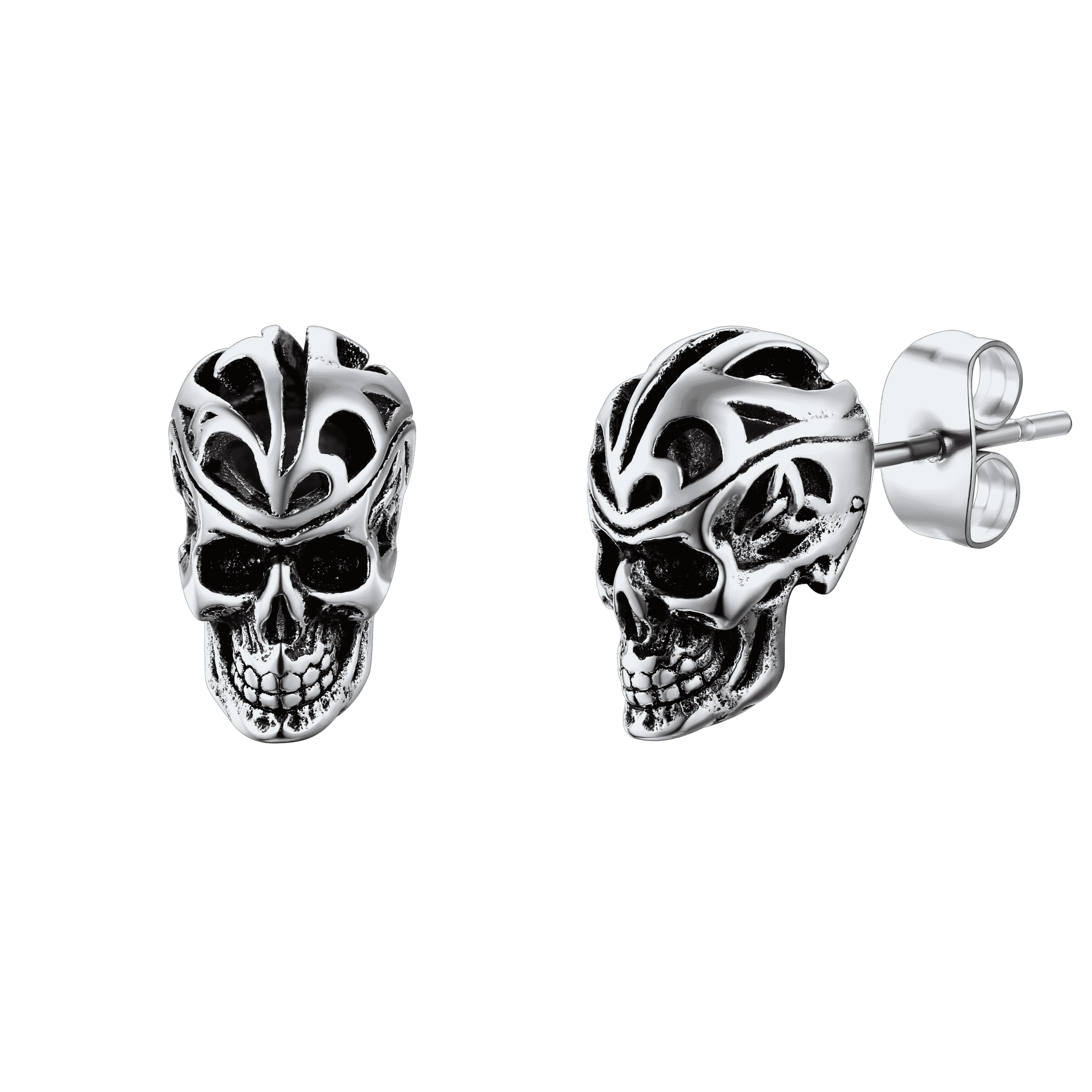 Punk Skull Stud Earrings Celtic Knot Earrings For Men FaithHeart Jewelry