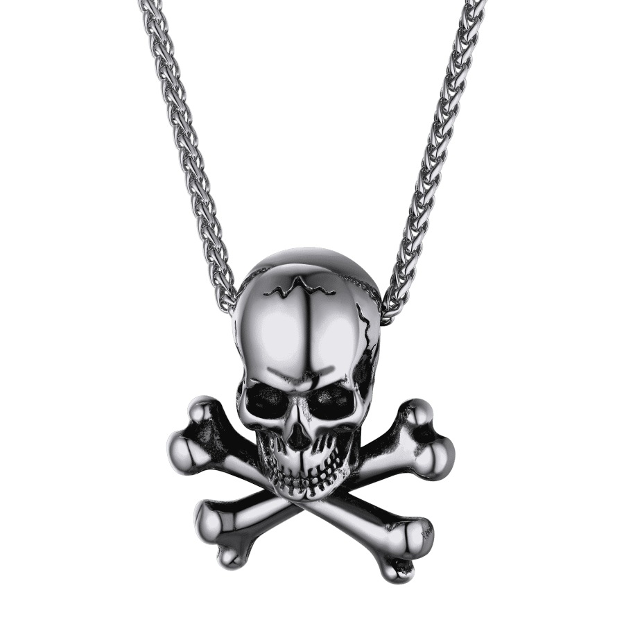 Stainless Steel Skull And Crossbones Necklace For Men - Faithheart