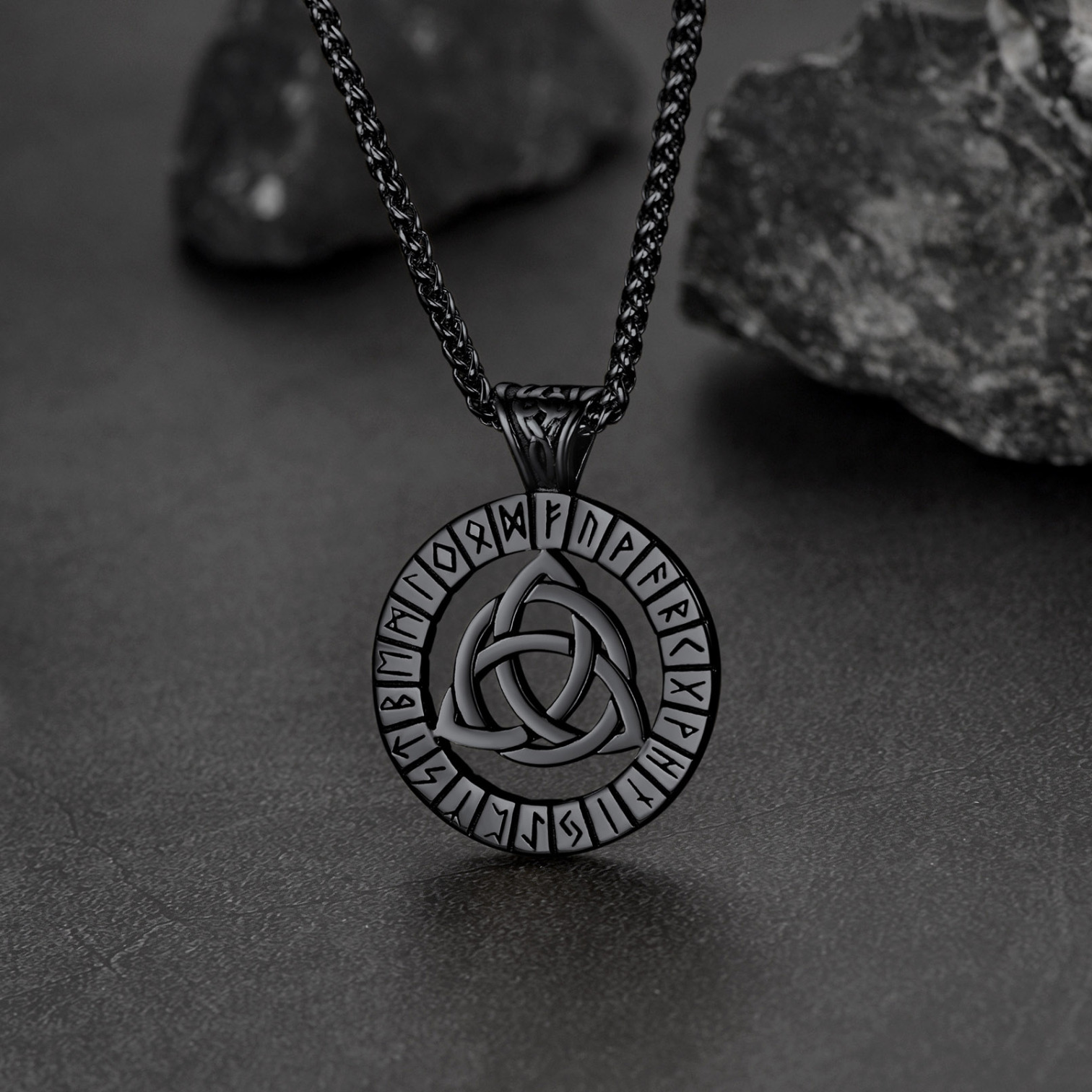 Viking Celtic Knot Rune Necklace Norse Necklace for Men with Chain 22 ...