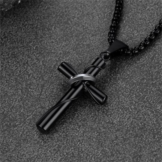 Catholic Cross Necklace Pendant With Ring For Men Faithheart 4858