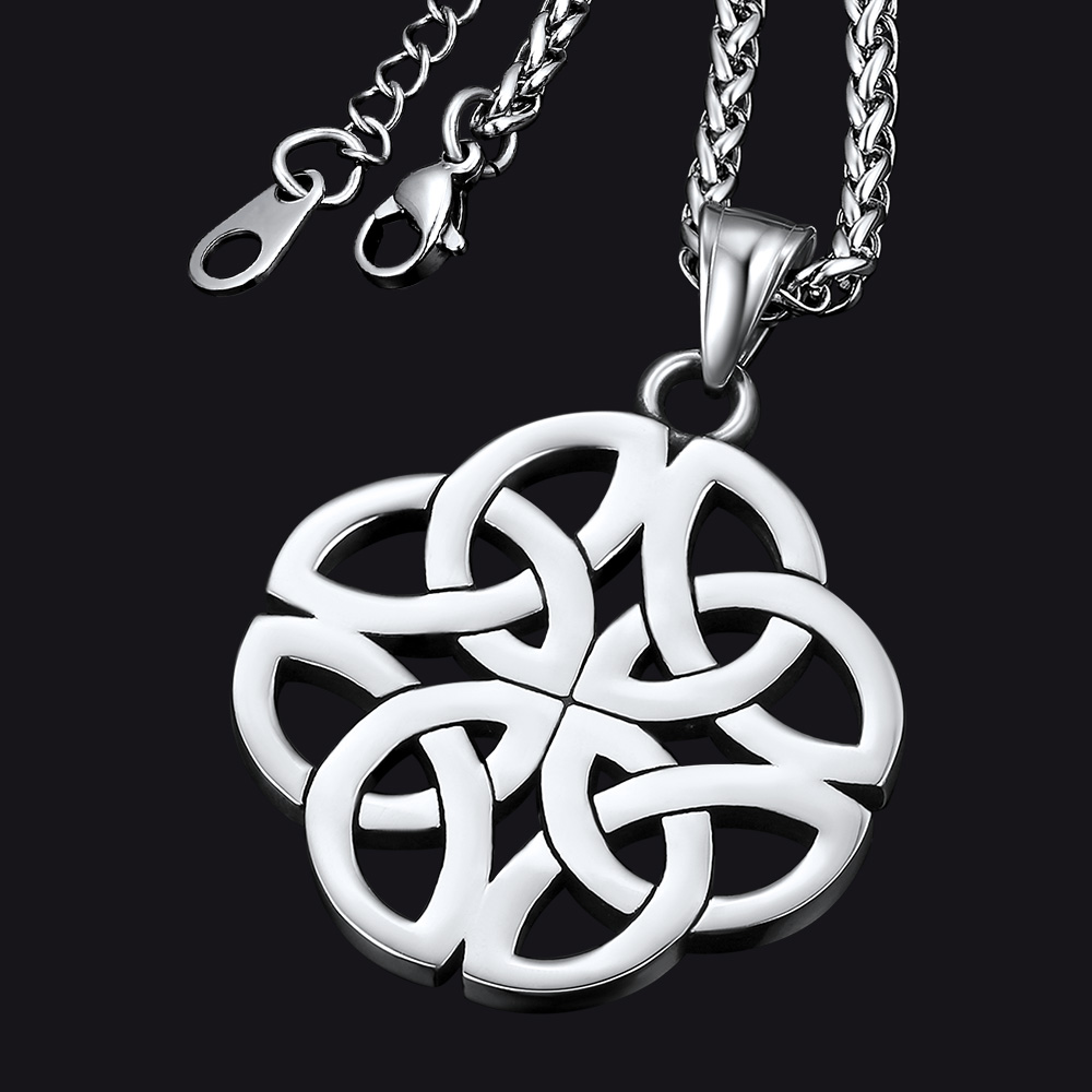 Stainless Steel Celtic Knot Necklace For Women Men Faithheart   TP12881 