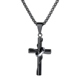 Catholic Cross Necklace Pendant with Ring for Men - FaithHeart Jewelry