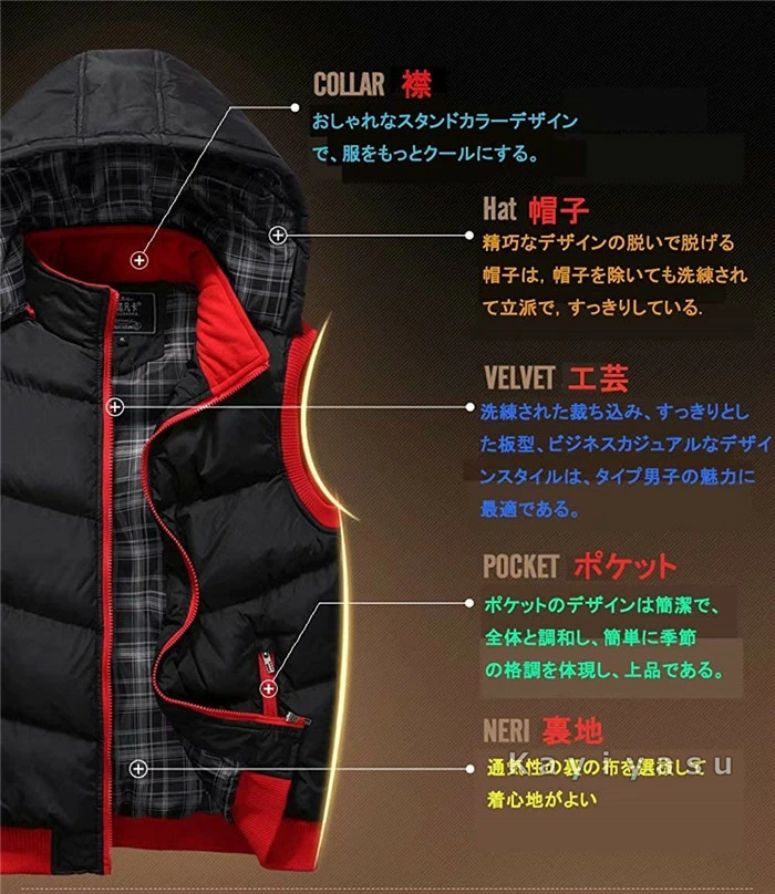 ダウンベスト メンズ 中綿ベスト ベスト 立ち襟 登山 お兄系