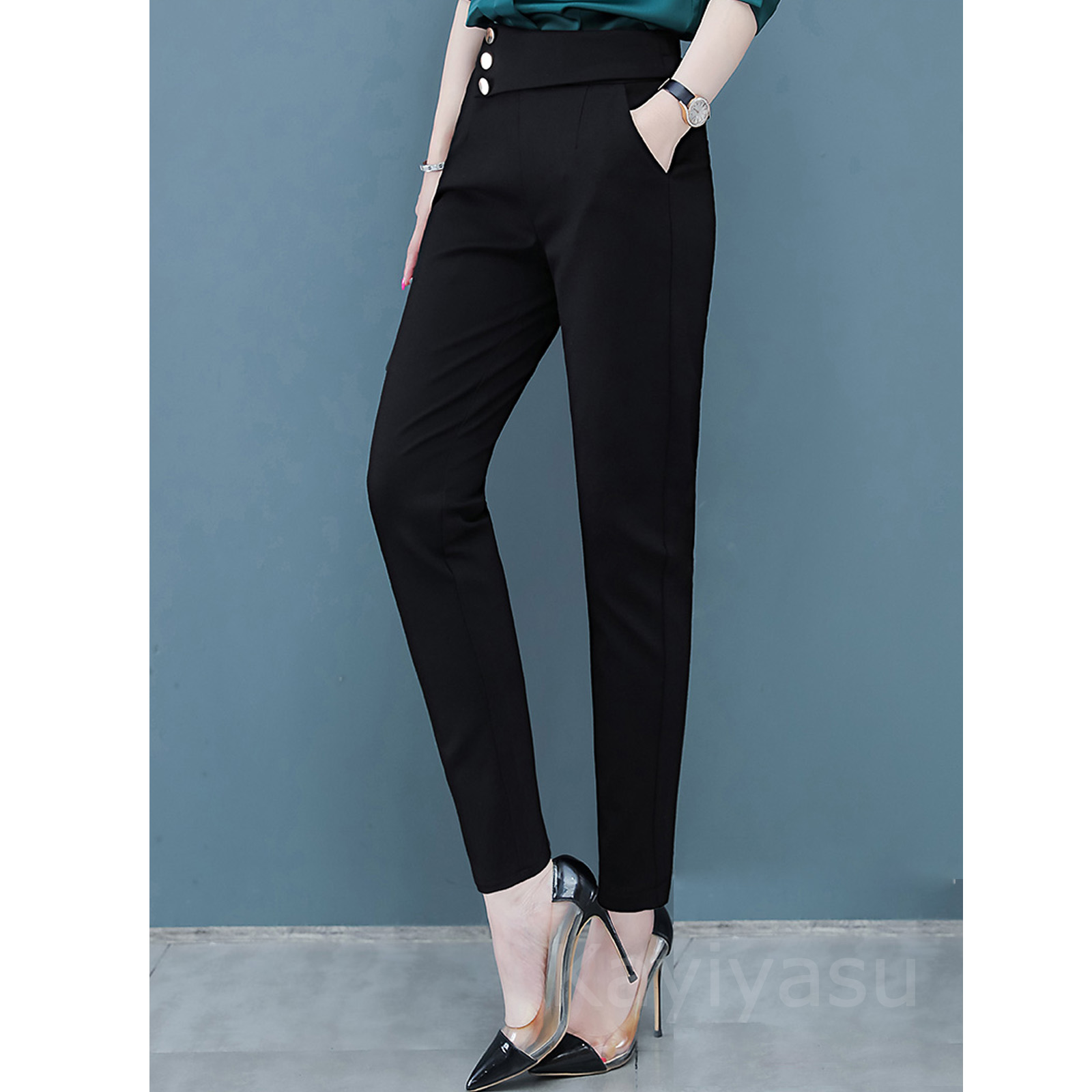 春夏 スキニーパンツ スーツパンツ ハイウエストパンツ レディース Kayiyasu 買い易