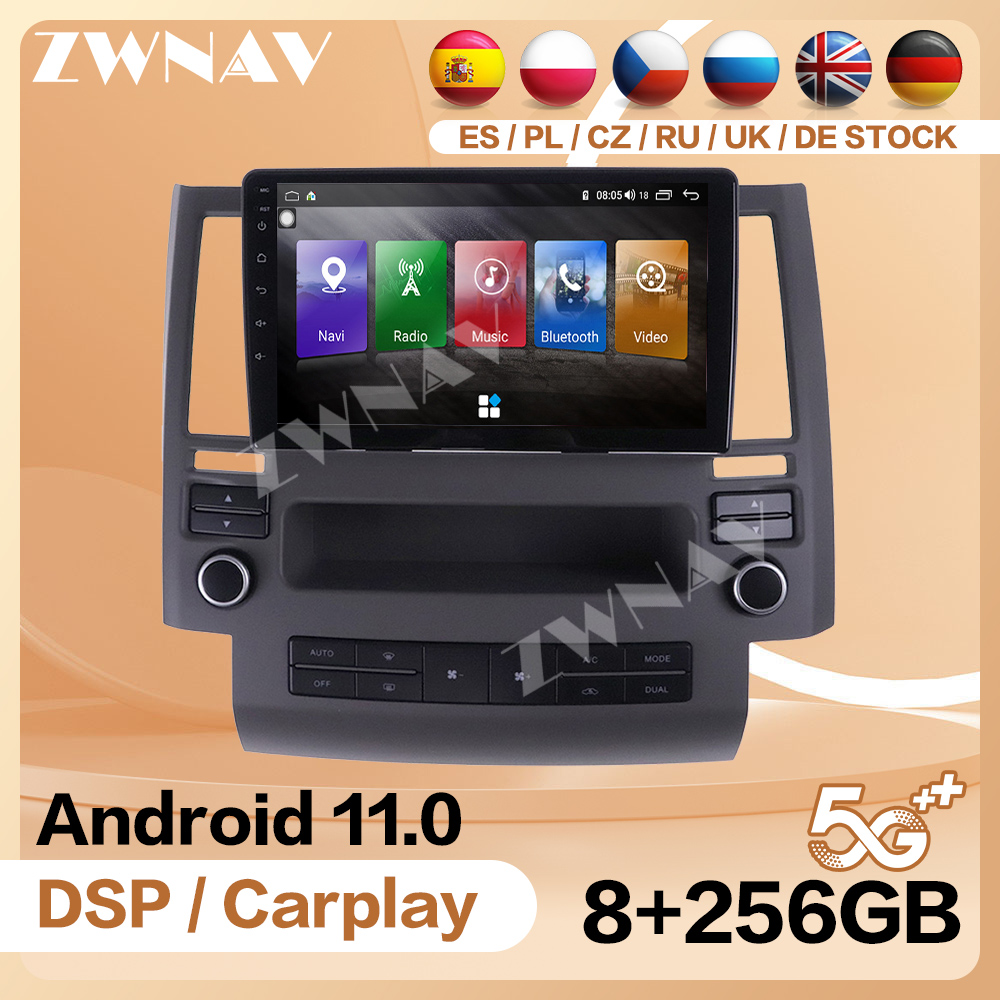 6+128G Android 12 Car Multimedia Player For Infiniti FX FX35 FX45 2003 2004-2009 Navi Radio navi stereo Touch screen head unit