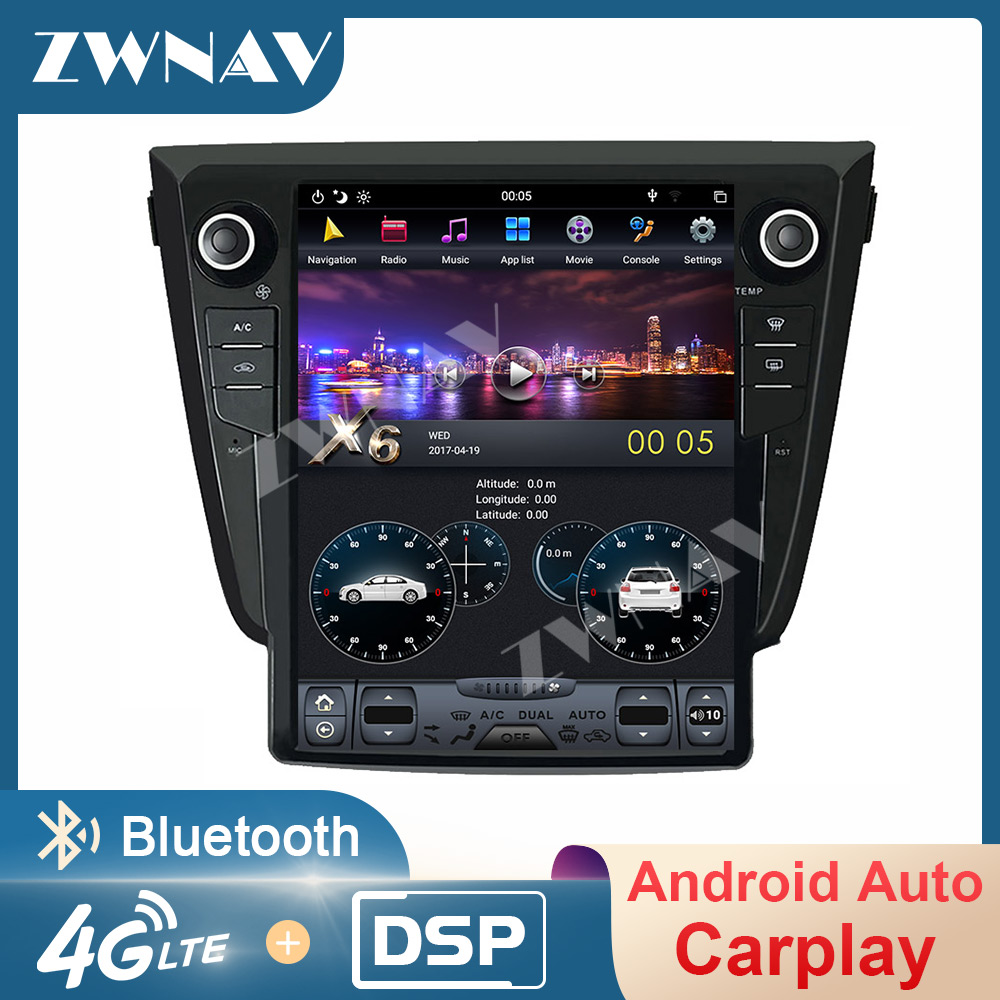 12.1" Android 9 PX6 Tesla Screenl With DSP Carplay Car Multimedia Player For NISSAN Qashqai 2013-2018 Stereo Auto Radio 