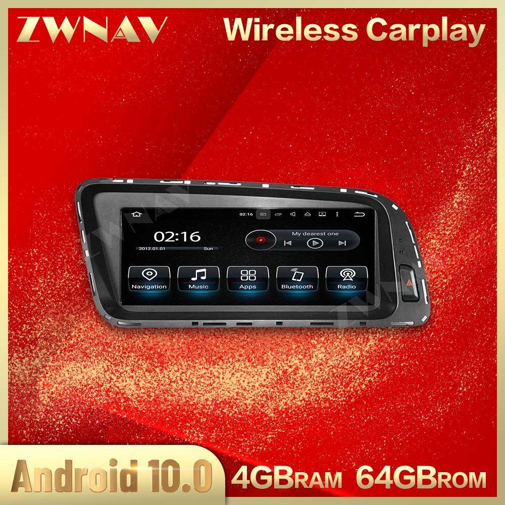 8.8" 8 Core Android 10 System Car Radio Stereo For Audi Q5 2009-2016 WIFI 4G 8+128GB Carplay BT Touch Screen GPS Navi Receiver