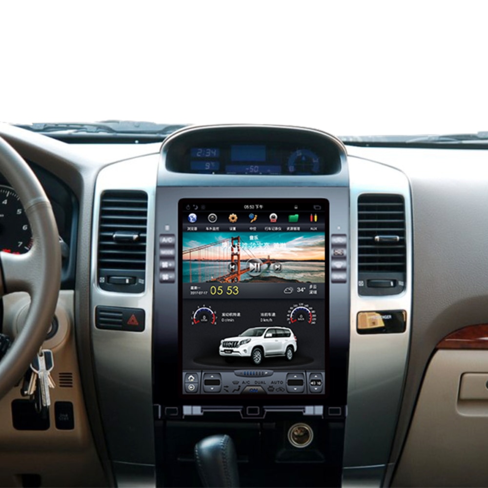 Android 9 4+128G For Lexus GX470/Toyota Land Cruiser Prado LC120 2002-2010 Tesla IPS DSP Car Multimedia Player GPS Navi Radio Stereo
