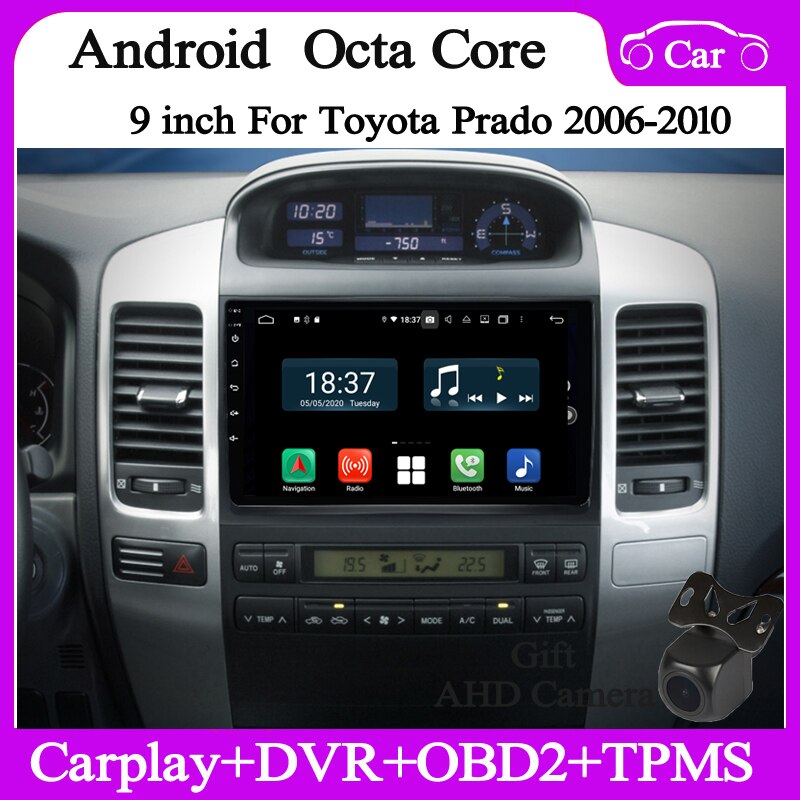 9" special Android10 Car radio for toyota Prado 2002-2010 car multimedia gps navi audio wifi DSP carplay auto 4+128G