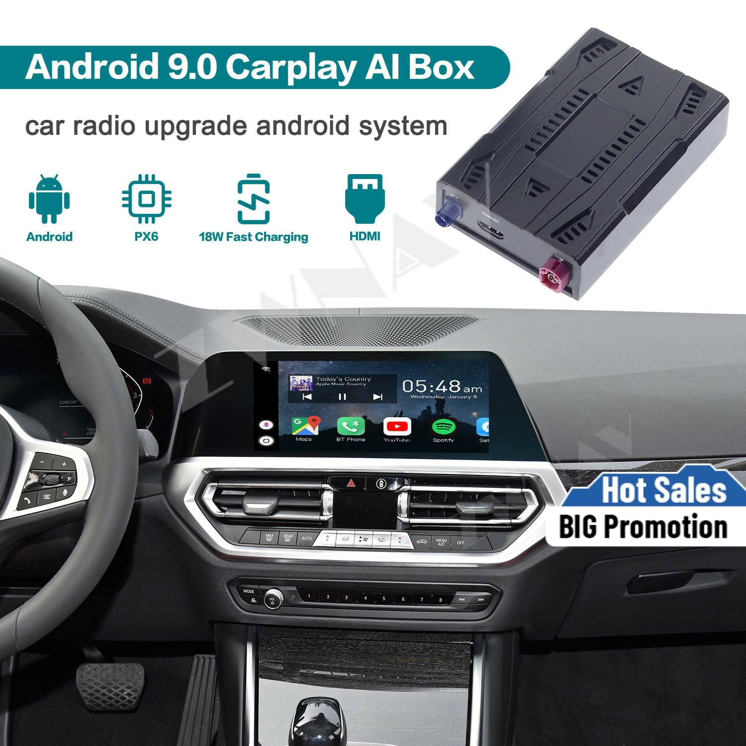 For Apple Carplay Autoradio Carplay Ai Box Multimedia Player Car Radio Upgrade Android 9.0 Wireless Mirror Link TV Box Universal