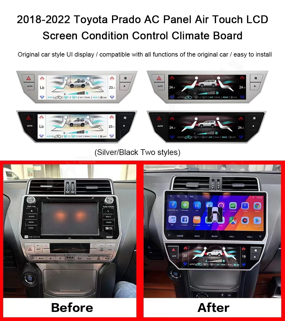 Car LCD Air Conditioning Board AC Panel ForToyota Prado 2018-2023 Climate  Control Air Conditioner LCD Touch Screen-ZWNAV Official Store