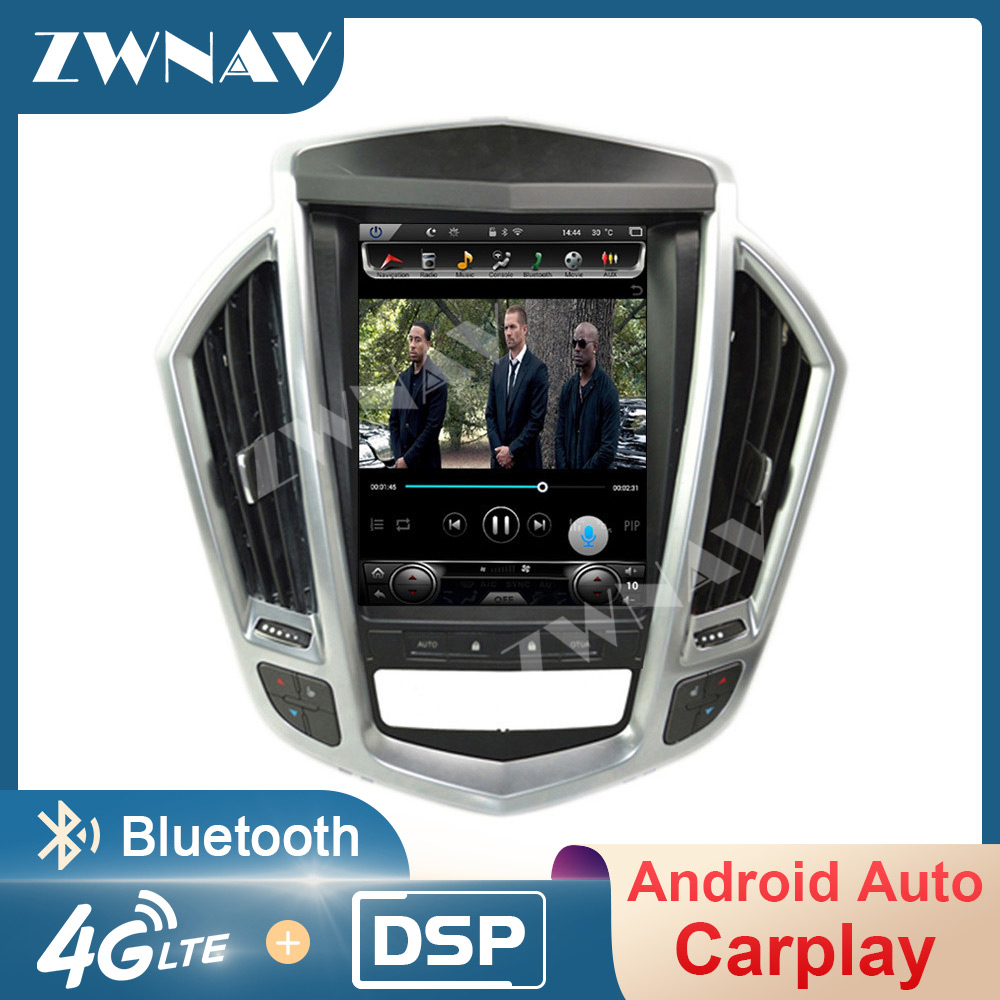 2 Din Tesla Screen Android PX6 Multimedia Radio For Cadillac SRX 2009 - 2012 Player GPS Navigation AutoRadio