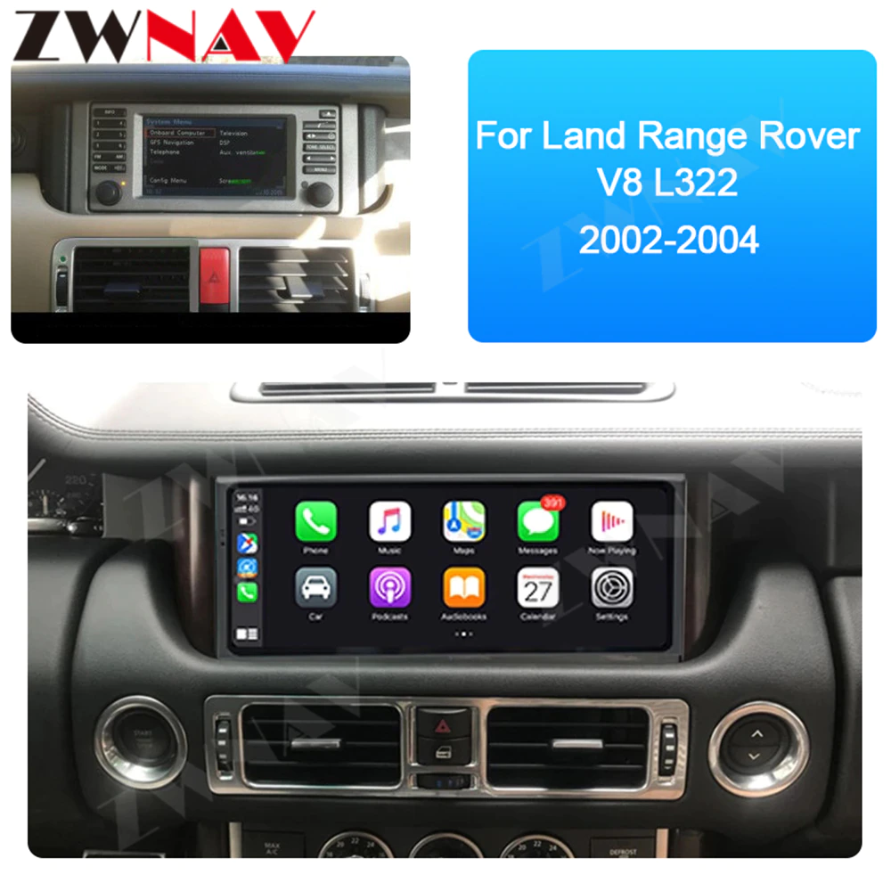 10.25 Inch Android 11.0 octa core 6+128G For Land Range Rover V8 L322 2002-2012 Car Multimedia Video Player Radio GPS Navigation