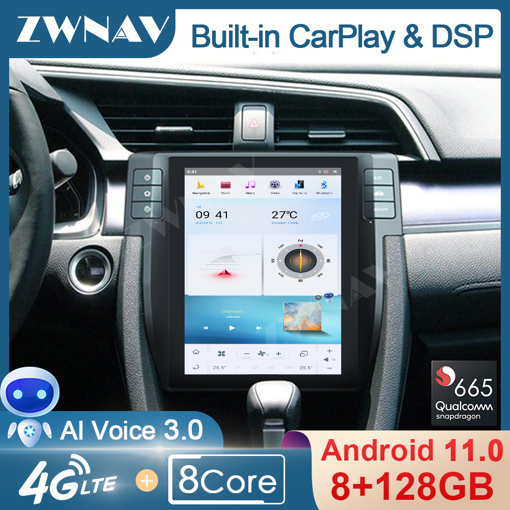 For Honda Civic Hatchback 2006-2011 Android 12 CarPlay Car Radio Multimedia  Video Navigation 2 Din Stereo DVD Head Unit speaker-ZWNAV Official Store