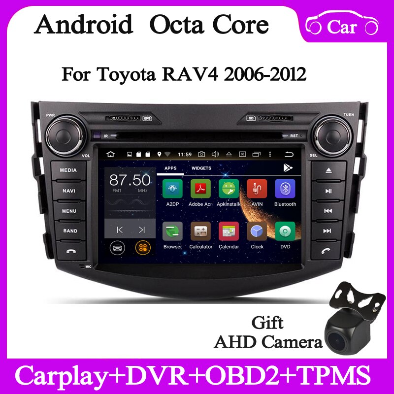 2din android10 Car stereo multimedia for Toyota RAV4 2006 08 10 12 gps navigation audio autoradio head unit Carplay Video player