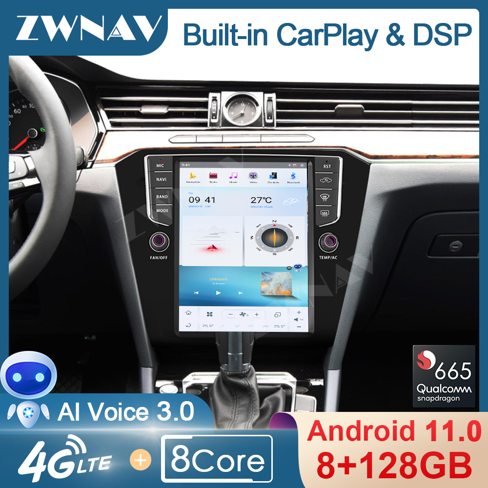 Tesla Screen Android 11 CarPlay Bluetooth AutoRadio For VW VOLKSWAGEN Magotan 2017 + GPS Navigation DSP Radio Stereo Head Unit