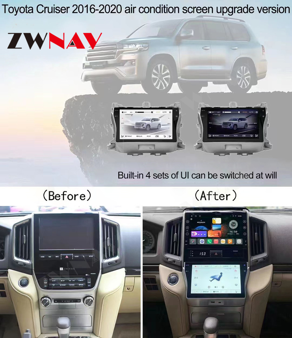 Car LCD Air Conditioning Board AC Panel ForToyota Land Cruiser 200 LC200  2016-2022 Climate Control Air Conditioner LCD Touch Screen-ZWNAV Official