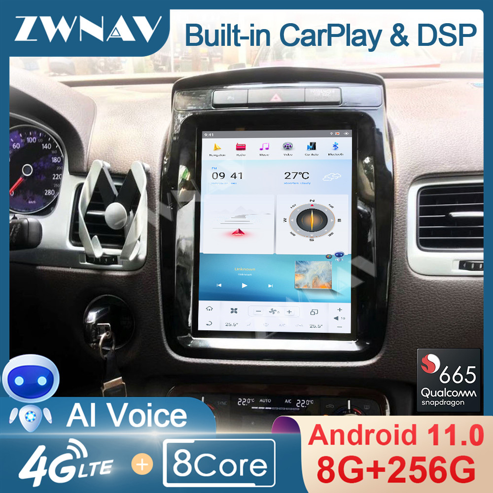CarPlay Qualcomm 665 8-coreTesla Screen Android 11 Multimedia Player For Volkswagen Touareg 2010 - 2017 GPS Radio Stereo Head Unit