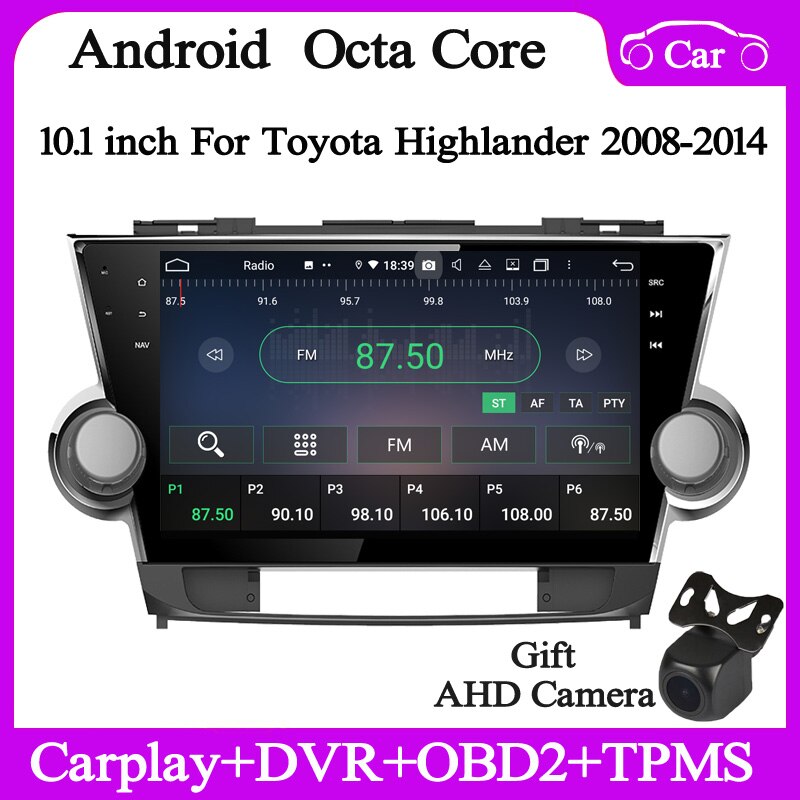 special Android10 Car Multimedia player for Toyota Highlander 2011-2014 car radio Gps navi audio stereo wifi carplay auto