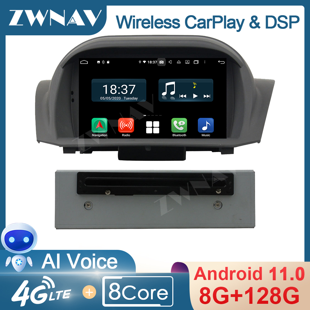 Carplay Android 11 Screen For Ford Fiesta 2013 2014 2015 2016 Auto Radio Audio Stereo Multimedia Player GPS Navigation Head Unit