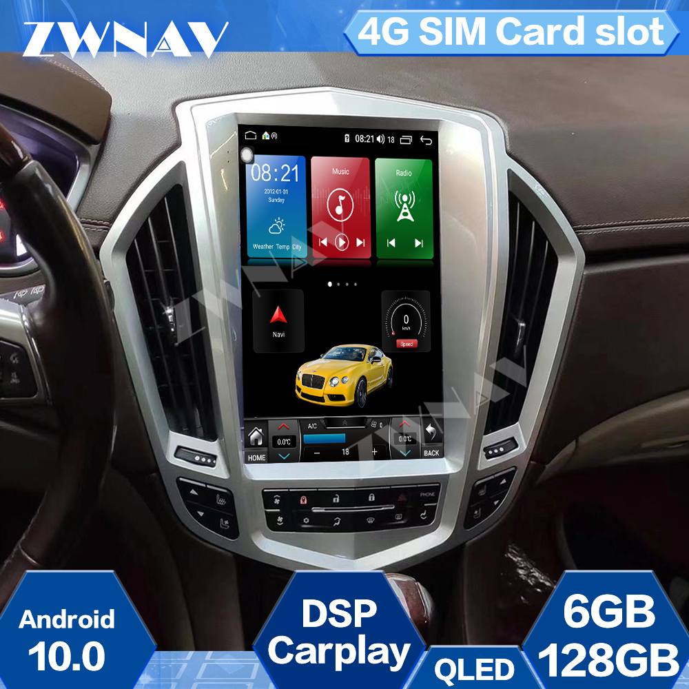 Tesla Screen Android For Cadillac SRX 2009 2010 2011 2012 Radio Receiver Auto Audio Stereo GPS Navigation Video Player Head Unit