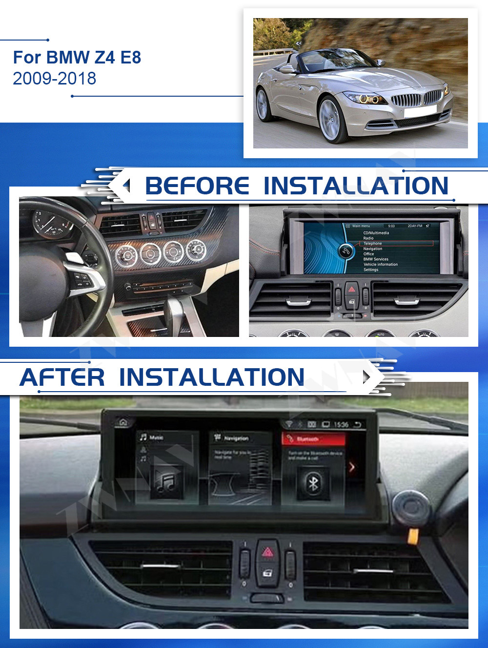 Carplay Android 11 Player For BMW Z4 E89 2009 2010 2011 2012 2013