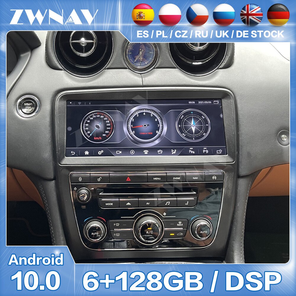 Carplay Android 10 For Jaguar XJ 2009 2010 2011 2012 2013 2014 2015 2016 2017 2018 GPS Navi Radio Video Stereo Player Head Unit