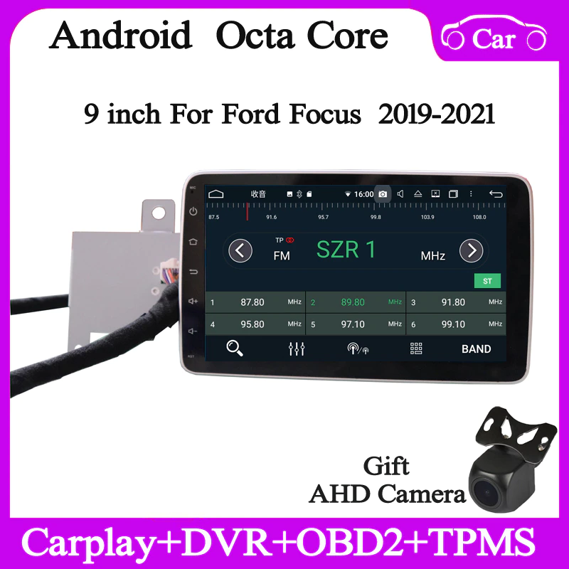 9" 4+128G Android10 Car multimedia player for Ford Focus 2019 2020 2021 car radio gps navi headunit wifi carplay