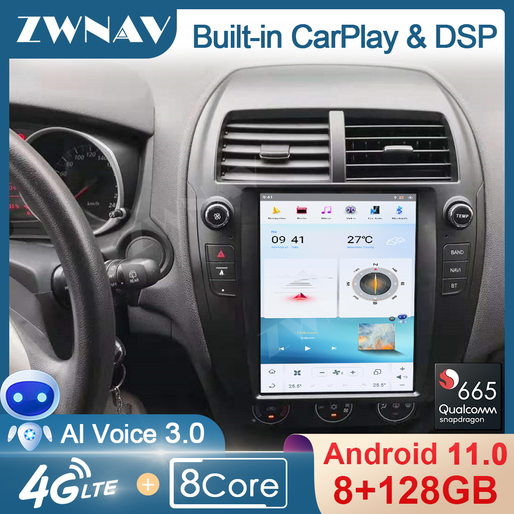 Carplay Tesla Screen Android 11 Video Player For Mitsubishi ASX 2006-2018 Radio Receiver Audio Stereo Head Unit