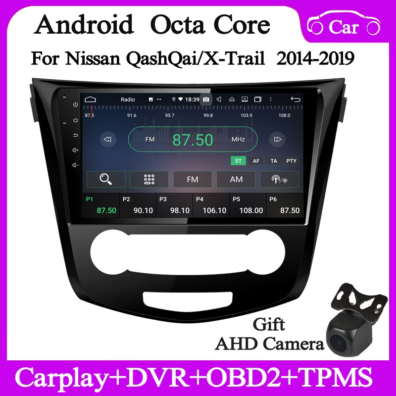 Android10 Car radio for nissan Qashqai Acenta 2013-2017 MT car multimedia player gps navigation audio headunit DSP carplay auto