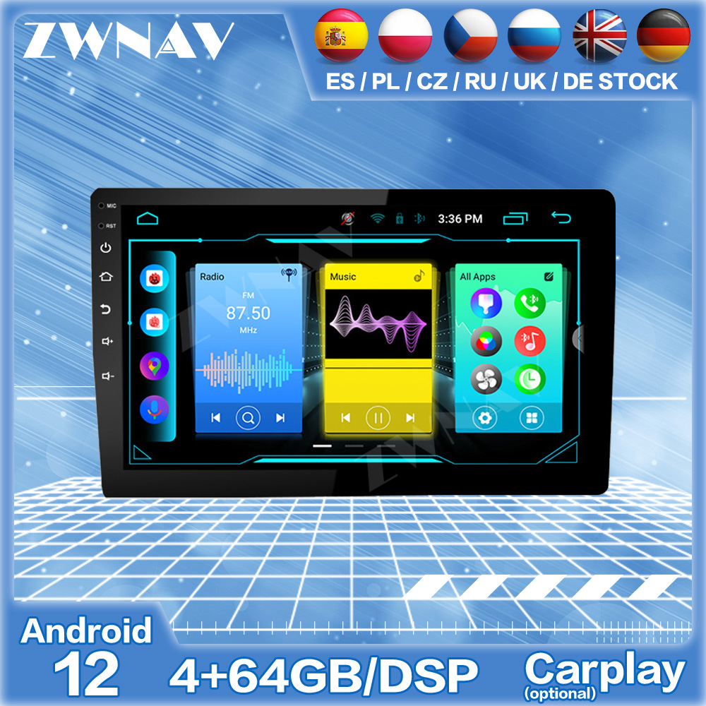 9 inch Universal Carplay Screen Android 12 Multimedia Player GPS Navigation Auto Audio Stereo Car Radio Recorder Head Unit