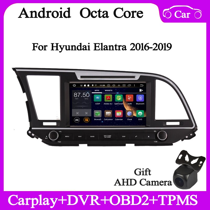 8core Carplay android10 Car stereo multimedia player for Hyundai  Elantra Avante 2016 17 19 gps navi audio radio head unit WIFI