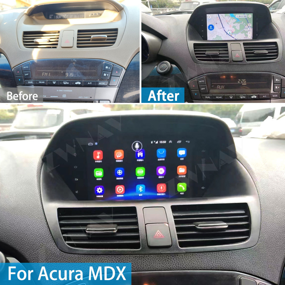 Podofo Android 13 Car Stereo For Honda Acura MDX 2007-2013 - 9" GPS Nav WiFi 32GB
