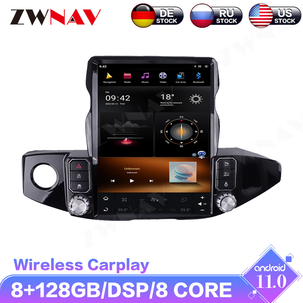 13.3 Inch Tesla Screen Android Multimedia Player For Jeep Wrangler 2018 2019 2020 2021 GPS Radio Receiver Auto Stereo Head Unit