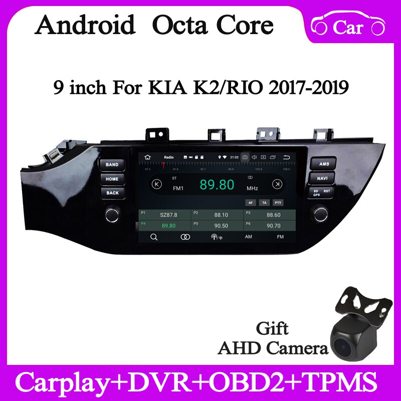 9" 4+128G 8core Android10 Car radio stereo for Kia K2 RIO 2017 2018 2019  gps navi audio stereo wifi Bluetooth