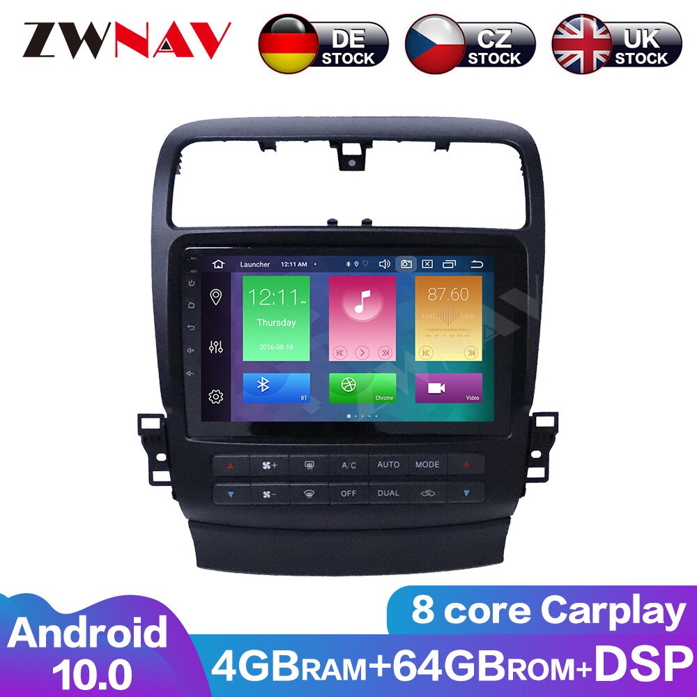 8 Core Carplay Android10 4+64G Car Screen DSP For Acura Car Multimedia Player GPS Navigtion Touch Screen DVD Player