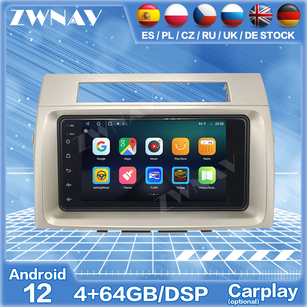 128GB Android 12 AutoRadio For Toyota Corolla 2006 2007 2008 Car  Radio 2DIN DVD Multimedia Player Car GPS Navigation Head Unit