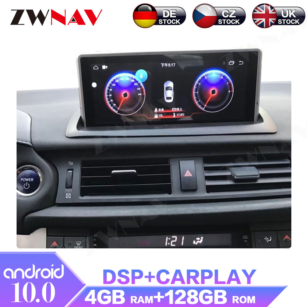 Android10 4+128GB For Lexus CT200 2011-2018 IPS Screen Car Radio Multimedia Head Unit Player GPS Navigation DSP Built-in Carplay