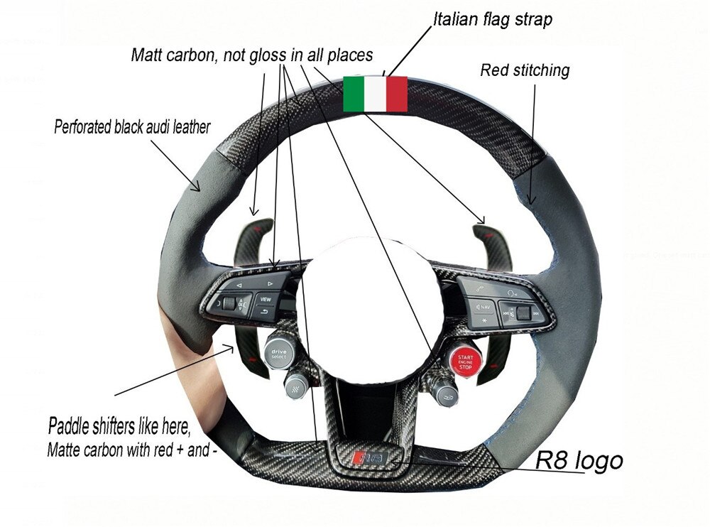 Carbon Fiber Leather Steering Wheel For Audi High Quality