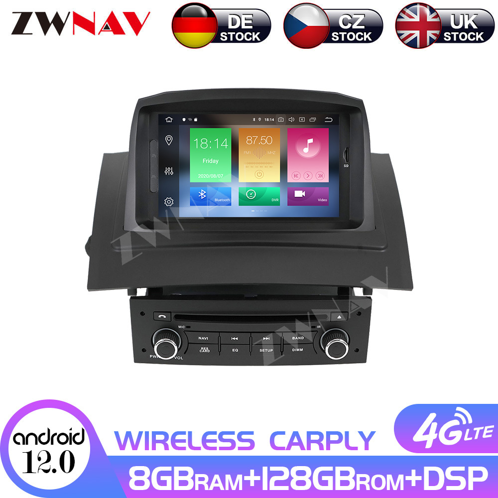 Carplay 2 Din Android 12.0 PX6 For Renault Megane 2 Fluence 2002