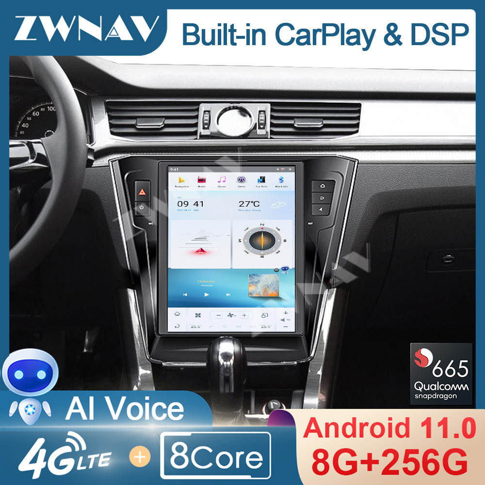 8+256GB Tesla Screen For VW Volkswagen Passat 7 2015-2018 Android 11Car Multimedia Player GPS Navi Video Audio Radio Stereo Unit
