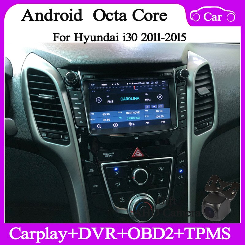 4+128G Android10 Car radio for Hyundai I30 2011-2015 gps navi car multimedia audio stereo wifi DSP camera carplay