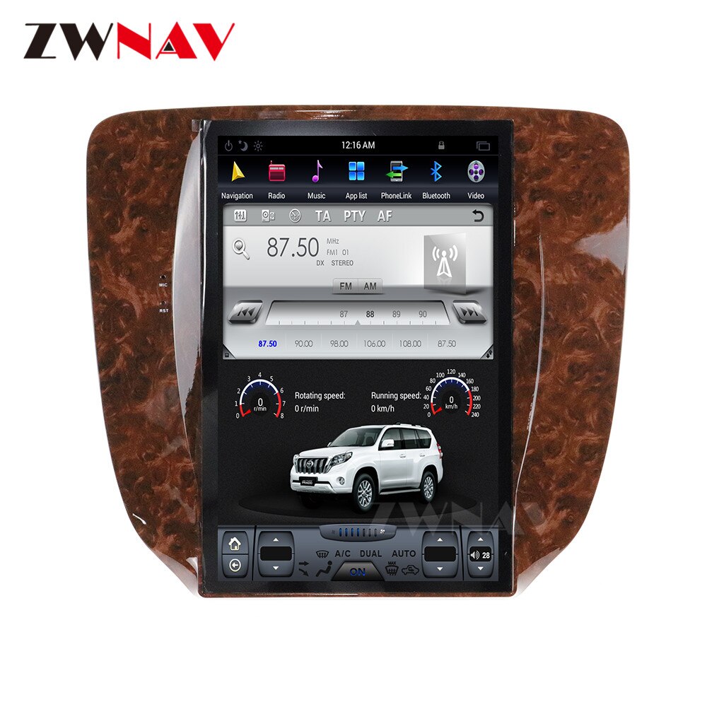 2din CarPlay PX6 Tesla screen Android Auto Car Multimedia Player For GMC Yukon 2007-2011 GPS Navi audio radio stereo head unit 