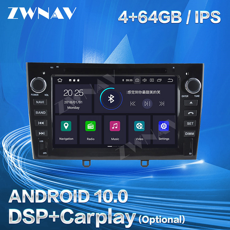 CarPlay Android 10.0 PX6 Car DVD Player GPS Navi For Peugeot 308 Peugeot 408 Auto Radio Stereo Multimedia Player Head Unit
