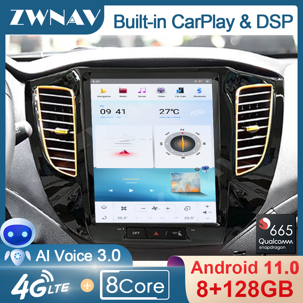 128G Tesla Screen Android Multimedia Player For Mitsubishi L200 Pickup 2007-2018 Car GPS Navigation Audio Radio Stereo Head Unit