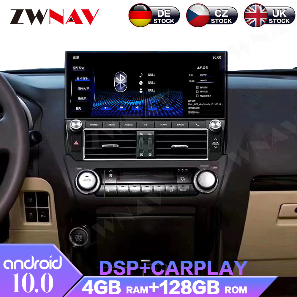 12.3" Android 10.0 6+128GB For Toyota Prado 2014 - 2017 Car Radio Multimedia Player GPS Navigation Auto Radio Stereo DSP Carplay
