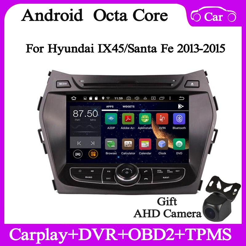 8inch Carplay android10 Car stereo autoradio for Hyundai Santa Fe IX45 2013-2015 gps navi head unit video multimedia player