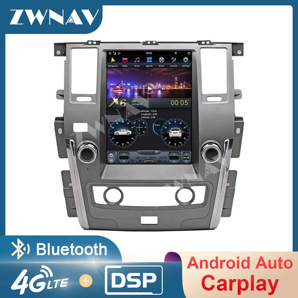 Tesla Screen Android 9.0 Video Player For Nissan Patrol 2010 2011 2012 2013 2014 2015-2017 Radio Receiver Audio Stereo Head Unit