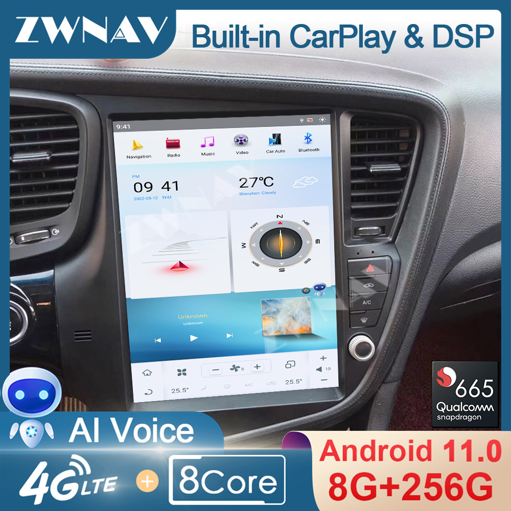Carplay Tesla Screen Android 9 Video Player For KIA Optima K5 2010 2011 2012 2013 Car Radio Receiver Auto Audio Stereo Head Unit