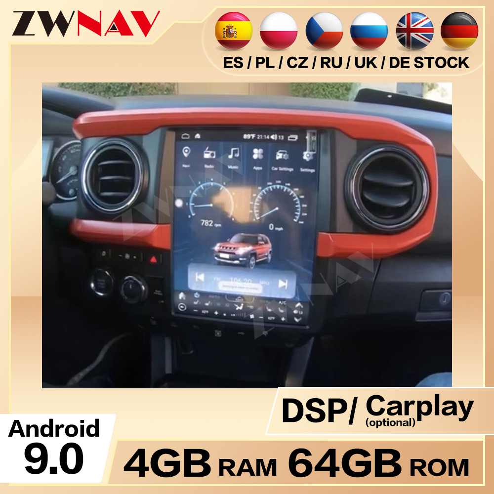4G+64GB Android For Toyota Tacoma 2016-2021 Car Multimedia Player Radio GPS Navigation Stereo DSP Carplay Touch Screen 2 Din